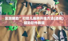 实测辅助”打哈儿麻将开挂方法(透视)辅助软件教程