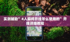 实测辅助”4人麻将开挂怎么使用的”开挂详细教程