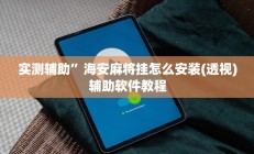 实测辅助”海安麻将挂怎么安装(透视)辅助软件教程