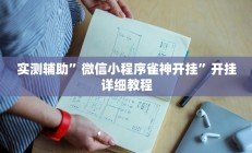 实测辅助”皮皮广东麻将开挂教程”开挂详细教程