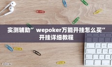 实测辅助”wepoker万能开挂怎么买”开挂详细教程