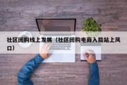 社区团购线上发展（社区团购电商入局站上风口）
