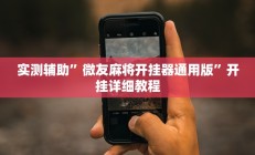 实测辅助”友玩十三张用挂开挂软件(透视)辅助软件教程