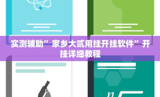 实测辅助”家乡大贰用挂开挂软件”开挂详细教程