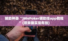 辅助神器“)WePoker辅助挂app教程”(原来确实是有挂)