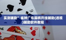实测辅助”雀神广东麻将开挂辅助(透视)辅助软件教程