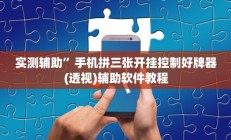辅助神器“乐酷副厅拼三张开挂透视辅助”开挂详细教程