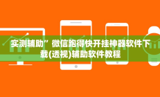 实测辅助”微信跑得快开挂神器软件下载(透视)辅助软件教程