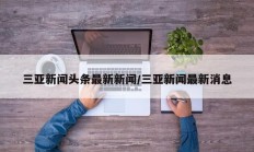 三亚新闻头条最新新闻/三亚新闻最新消息