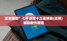 实测辅助”七千游戏十三道辅助(透视)辅助软件教程