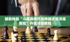 辅助神器“斗棋麻将开挂神器透视详细教程”开挂详细教程