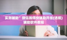 实测辅助”13水必赢方法”开挂详细教程