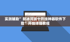 实测辅助”新冰河拼十开挂神器软件下载”开挂详细教程