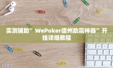 实测辅助”WePoker德州助赢神器”开挂详细教程