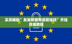 实测辅助”友友联盟有透视挂吗”开挂详细教程