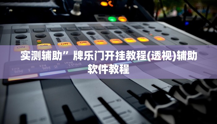 实测辅助”牌乐门开挂教程(透视)辅助软件教程