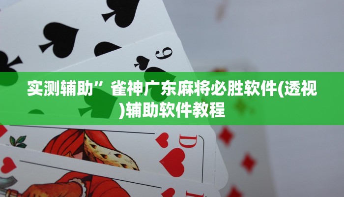 实测辅助”雀神广东麻将必胜软件(透视)辅助软件教程